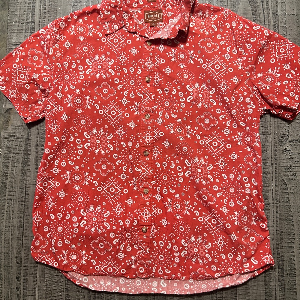 Ideal Red Patterned Men's Casual Shirt
